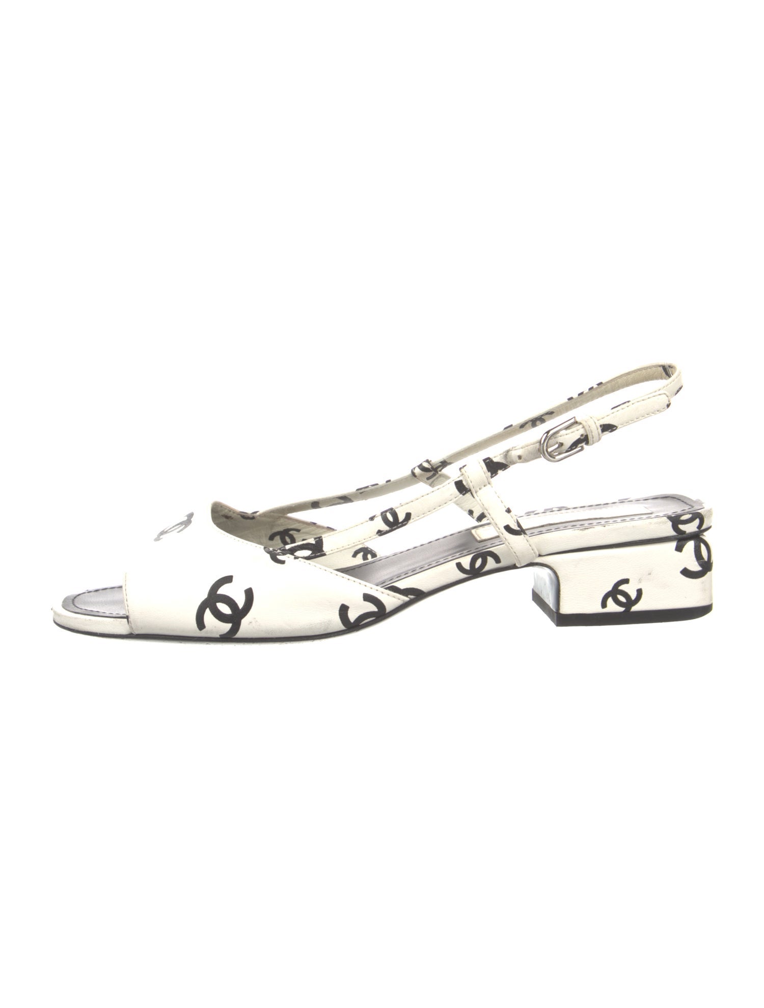 Chanel 2022 Interlocking CC Logo Slingback Sandals